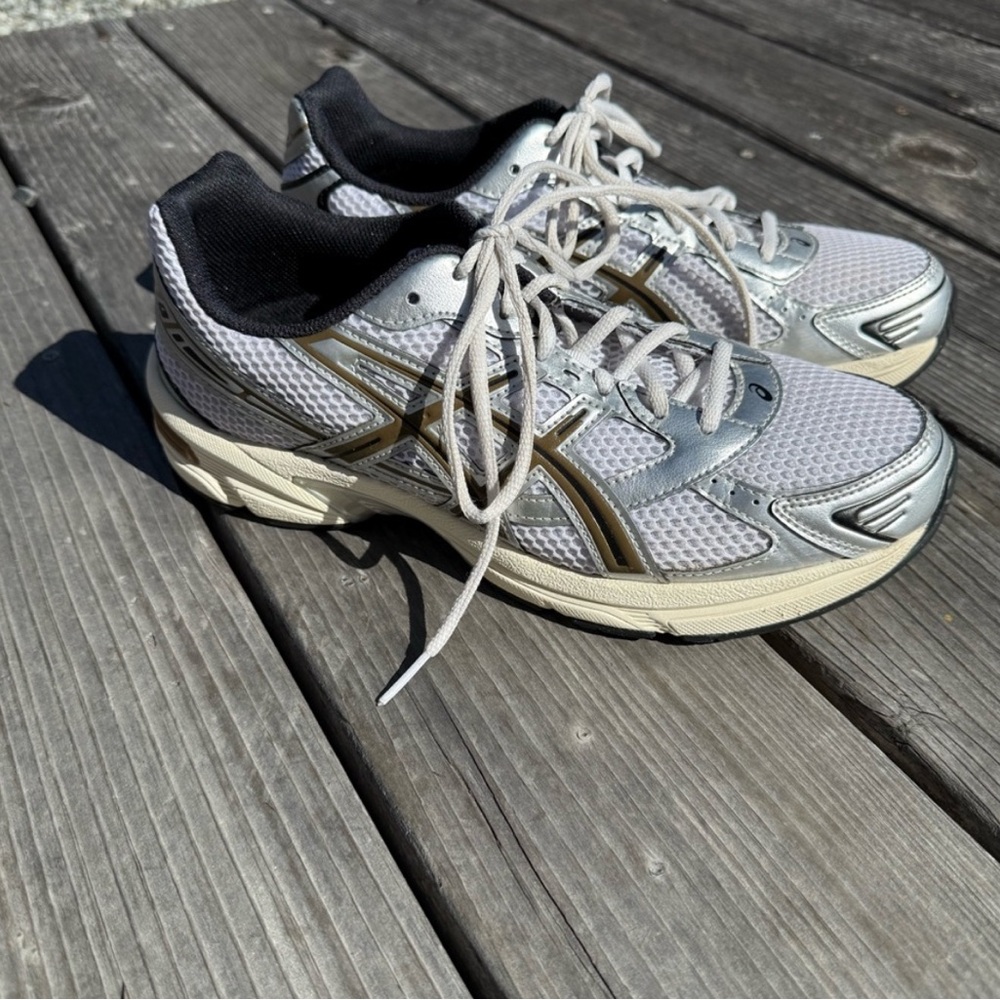 Asics Silver and Gold Women's Sneakers